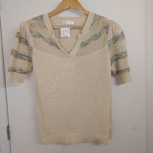 DAILY THREAD CREAM AND MULTICOLORE STRIPES KNIT SIZE LARGE